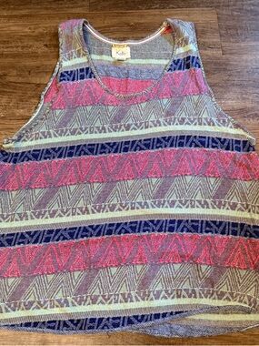 Koto Multicolor Striped Knit Tank - Pink, Navy & Mint